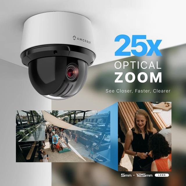 Alt view image 3 of 7 - Amcrest 4MP Outdoor PTZ POE + AI IP Camera Pan Tilt Zoom (Optical 25x Motorized) Security Speed Dome, Human and Vehicle Detection, IVS, Face Detection, Auto Tracking, POE+ (802.3at) IP4M-1068EW-AI