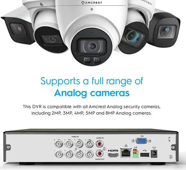 Alt view image 5 of 7 - Amcrest 4K UltraHD 8 Channel AI DVR Security Camera System Recorder, 8MP Security DVR for Analog Security Cameras & Amcrest IP Cameras, AI Smart DVR, Pre-Installed 3TB HDD (AMDV5108-3TB)
