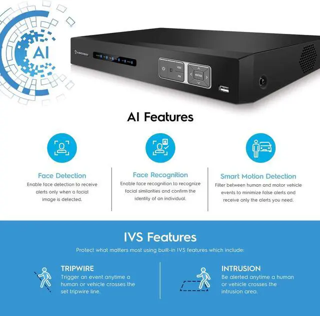 Alt view image 4 of 6 - Amcrest 4K UltraHD 16 Channel AI DVR Security Camera System Recorder, 8MP Security DVR for Analog Security Cameras & Amcrest IP Cameras, AI Smart DVR, HDD & Cameras NOT Included (AMDV5116-I3)