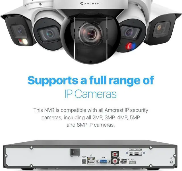 Alt view image 6 of 7 - Amcrest 4K NV4232-EI 32CH AI NVR, Smart NVR, Facial Recognition, Facial Detection & Vehicle Detection - Supports 32 x 4K IP Cameras, Supports 2 x 16TB HDD (Not Included) (No PoE Ports Included)
