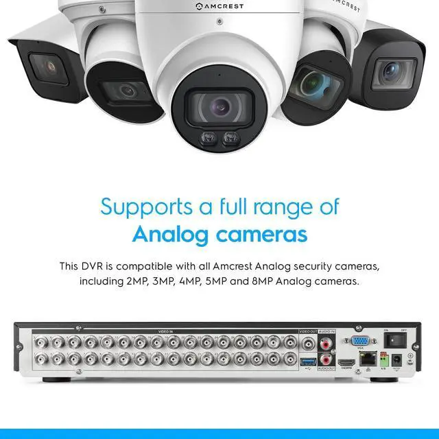 Alt view image 5 of 7 - Amcrest 5MP UltraHD 32 Channel DVR Security Camera System Recorder, 5MP Security DVR for Analog Security Cameras, Remote Smartphone Access, HDD & Cameras NOT Included (AMDV5M32)