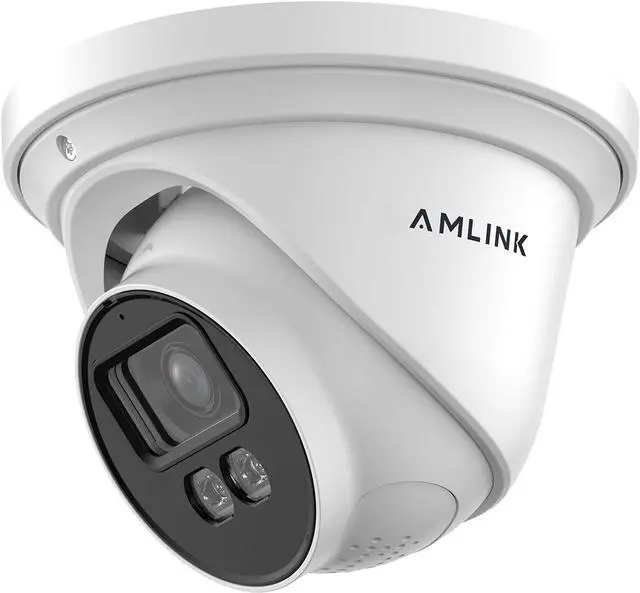 Main image of AMLINK 4K/8MP Security AI IP PoE Camera, Night Color 100ft, Human/Vehicle Detection, NDAA Compliant, Indoor Outdoor Surveillance Turret, 2-Way Audio, Support 256GB MicroSD, Deterrent, AL8M-T8198EW