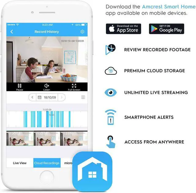 Alt view image 7 of 16 - Amcrest 1080P WiFi Camera Indoor, Nanny Cam, Dog Camera, Sound & Baby Monitor, Human & Pet Detection, Motion-Tracking, w/ 2-Way Audio, Phone App, Pan/Tilt Wireless IP Camera, Night Vision, Smart Home