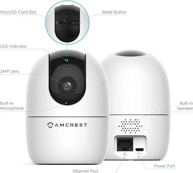 Alt view image 6 of 7 - Amcrest 1080P WiFi Camera Indoor, Nanny Cam, Dog Camera, Sound & Baby Monitor, Human & Pet Detection, Motion-Tracking, w/ 2-Way Audio, Phone App, Pan/Tilt Wireless IP Camera, Night Vision, Smart Home
