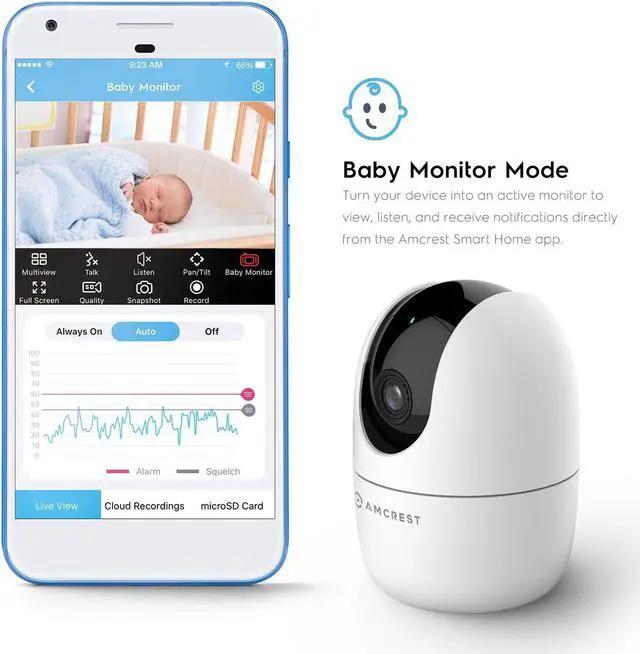 Alt view image 4 of 7 - Amcrest 1080P WiFi Camera Indoor, Nanny Cam, Dog Camera, Sound & Baby Monitor, Human & Pet Detection, Motion-Tracking, w/ 2-Way Audio, Phone App, Pan/Tilt Wireless IP Camera, Night Vision, Smart Home