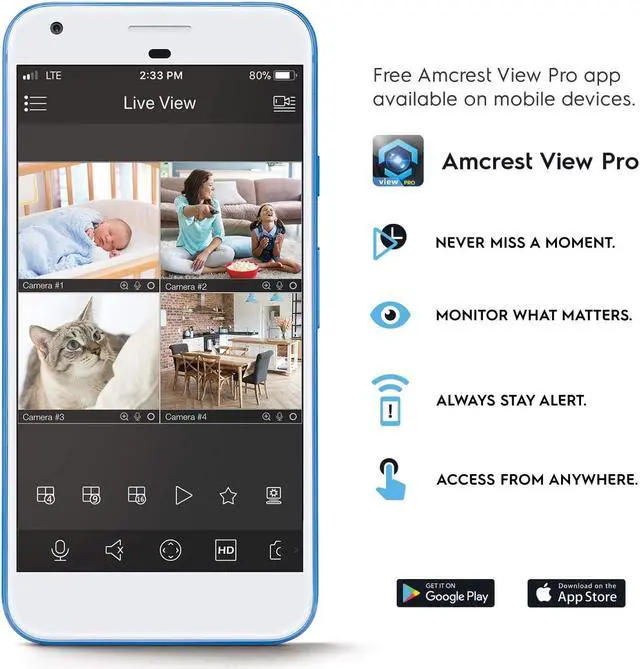Alt view image 6 of 8 - Amcrest 1080p WiFi Camera Indoor, 2MP Pan/Tilt Home Security Camera, Auto-Tracking, Motion & Audio Detection, Privacy Mode, Enhanced Browser Compatibility, H.265, Two-Way Talk IP2M-841W-V3 (White)