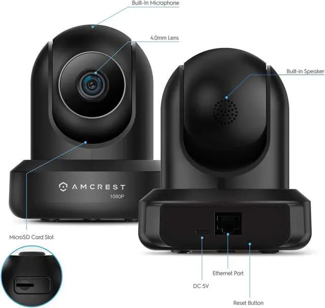 Alt view image 5 of 8 - Amcrest 1080p WiFi Camera Indoor, 2MP Pan/Tilt Home Security Camera, Auto-Tracking, Motion & Audio Detection, Privacy Mode, Enhanced Browser Compatibility, H.265, Two-Way Talk IP2M-841B-V3 (Black)