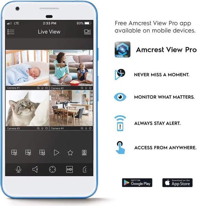 Alt view image 6 of 7 - Amcrest 2-Pack 1080p WiFi Camera Indoor, 2MP Pan/Tilt Home Security Camera, Auto-Tracking, Motion & Audio Detection, Enhanced Browser Compatibility, H.265, Two-Way Talk 2PACK-IP2M-841B-V3 (Black)