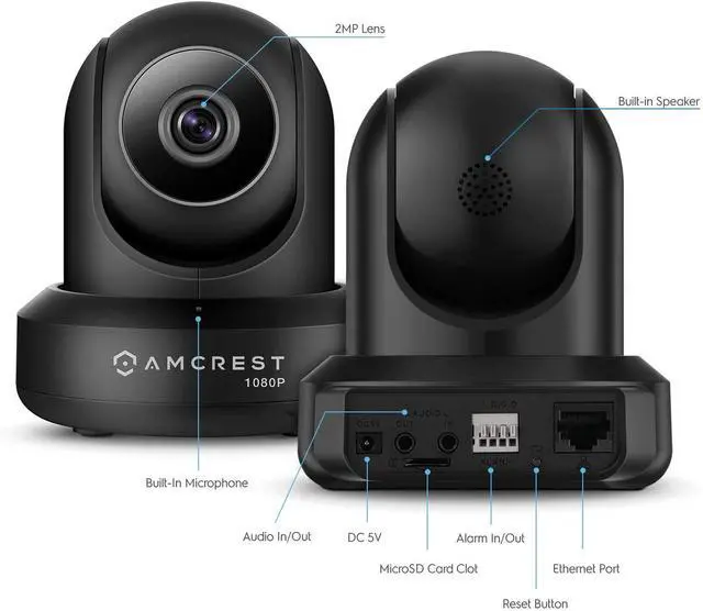 Alt view image 4 of 14 - Amcrest ProHD 1080P WiFi Camera 2MP (1920TVL) Indoor Pan/Tilt Security Wireless IP Camera IP2M-841B (Black)