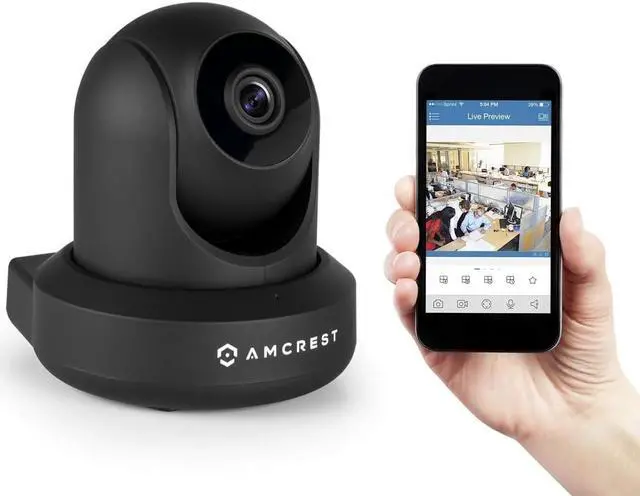 Alt view image 2 of 8 - Amcrest UltraHD 2K (3MP/2304TVL) WiFi Video Security IP Camera with Pan/Tilt, Dual Band 5ghz/2.4ghz, Two-Way Audio, 3-Megapixel @ 20FPS, Wide 90° Viewing Angle and Night Vision IP3M-941B (Black)