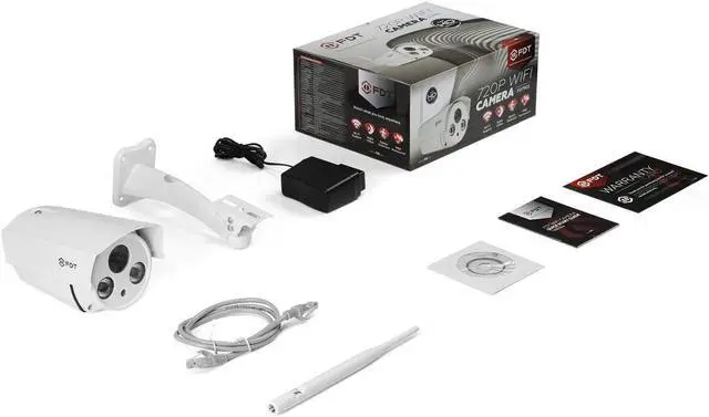 Alt view image 3 of 4 - FDT 720P HD WiFi Bullet IP Camera (1.0 Megapixel) Outdoor Wireless Security Camera FD7902 (White) - IP66 Weatherproof, Plug & Play & Nightvision