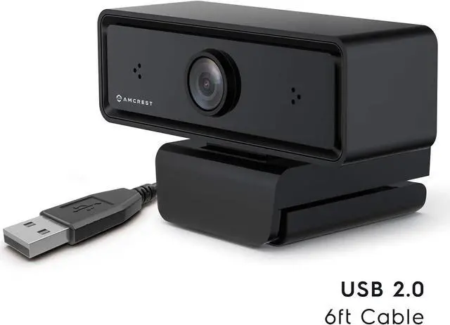 Alt view image 5 of 7 - Amcrest Dual-Mic 1080P Webcam with Two Microphones for Enhanced Audio & 3D Noise Cancellation, Web Cam USB Computer Camera for PC Desktop & Laptop, Auto-White Balance for Superior Low Light, (AWC2198)
