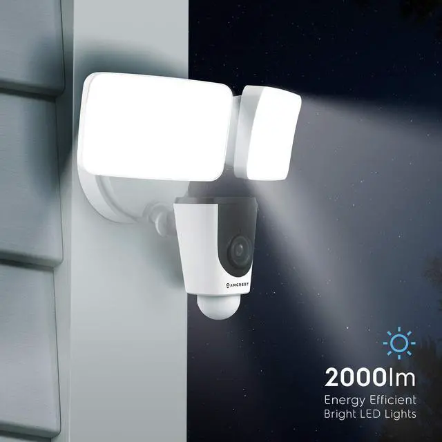 Alt view image 3 of 15 - Amcrest SmartHome 1080p WiFi Outdoor Security Camera with Floodlight, Built-in Siren Alarm, 2000lm Floodlight, Two-Way Audio, 114° View, IP65 Weatherproof, MicroSD & Smart Cloud Storage, ASH26-W
