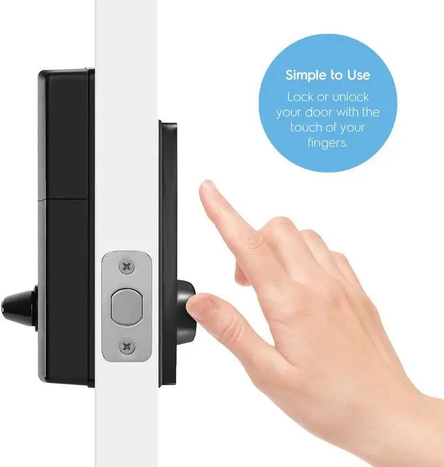 Alt view image 3 of 6 - Amcrest Smart Lock ADL220-B Contemporary Digital Keypad Single Cylinder Deadbolt with Automatic Motorized Locking, Zinc Alloy