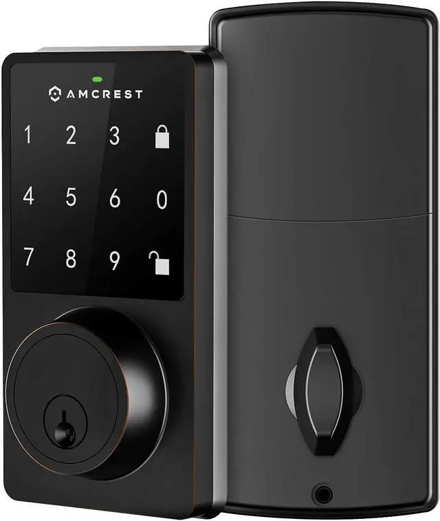 Main image of Amcrest Smart Lock ADL220-B Contemporary Digital Keypad Single Cylinder Deadbolt with Automatic Motorized Locking, Zinc Alloy