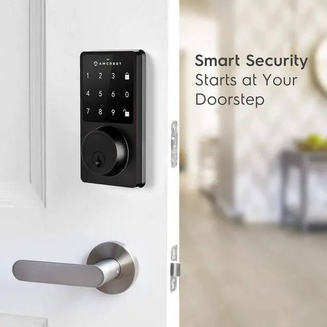 Alt view image 6 of 6 - Amcrest Smart Lock ADL220-B Contemporary Digital Keypad Single Cylinder Deadbolt with Automatic Motorized Locking, Zinc Alloy