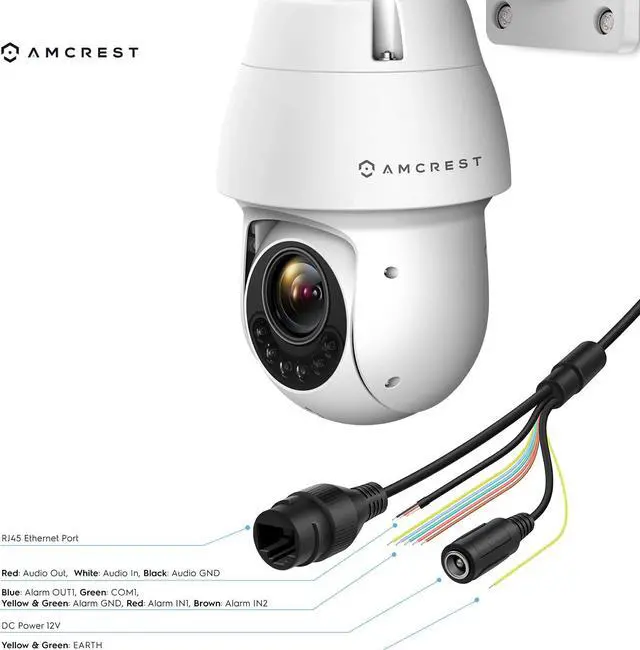 Alt view image 7 of 8 - Amcrest 4MP AI PTZ POE IP Camera Pan Tilt Zoom (Optical 25x Motorized Zoom) Speed Dome, Human/Vehicle Detection, F1.6, 1/2.8" Sensor, 4MP@25fps, 328ft Night Vision, IP4M-1063EW-AI