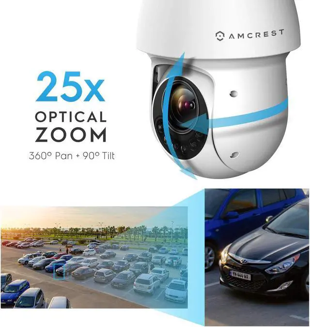 Alt view image 4 of 8 - Amcrest 4MP AI PTZ POE IP Camera Pan Tilt Zoom (Optical 25x Motorized Zoom) Speed Dome, Human/Vehicle Detection, F1.6, 1/2.8" Sensor, 4MP@25fps, 328ft Night Vision, IP4M-1063EW-AI