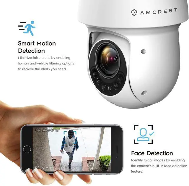 Alt view image 5 of 8 - Amcrest 4MP AI PTZ POE IP Camera Pan Tilt Zoom (Optical 25x Motorized Zoom) Speed Dome, Human/Vehicle Detection, F1.6, 1/2.8" Sensor, 4MP@25fps, 328ft Night Vision, IP4M-1063EW-AI