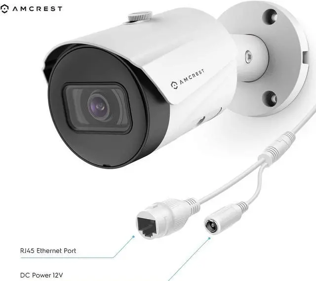 Alt view image 6 of 8 - Amcrest 5MP Security Camera System, 4K 8CH PoE NVR, (4) x 5-Megapixel 2.8mm Wide Angle Lens Weatherproof Metal Bullet POE IP Cameras, Pre-Installed 2TB Hard Drive, NV4108E-IP5M-B1186EW4-2TB (White)