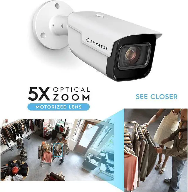 Alt view image 4 of 7 - Amcrest 4K Optical Zoom IP Camera, Varifocal 8MP Outdoor POE Camera Bullet, Security Camera, 2.7mm~13.5mm Lens, IP67 Weatherproof, MicroSD Recording, (IP8M-VB2896EW-AI)