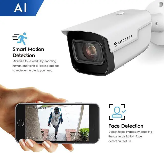 Alt view image 5 of 7 - Amcrest 4K Optical Zoom IP Camera, Varifocal 8MP Outdoor POE Camera Bullet, Security Camera, 2.7mm~13.5mm Lens, IP67 Weatherproof, MicroSD Recording, (IP8M-VB2896EW-AI)