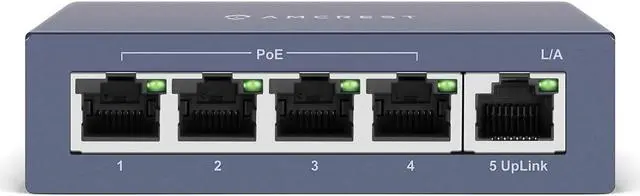 Main image of Amcrest AMPS5E4P-At-65 5-Port PoE+ Power Over Ethernet Poe Switch