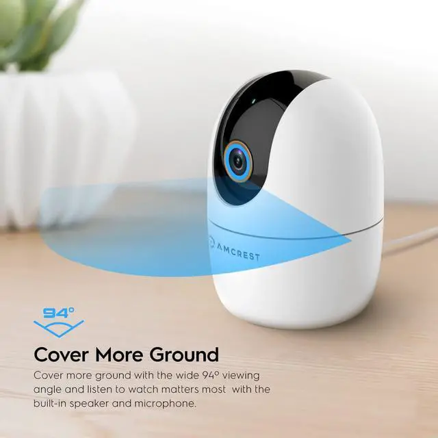 Alt view image 6 of 7 - Amcrest 4MP WiFi Camera Indoor, Dog Camera, Sound & Baby Monitor, Human & Pet Detection, Motion-Tracking, w/ 2-Way Audio, Phone App, Pan/Tilt Wireless IP Camera, Night Vision, Smart Home ASH41-W