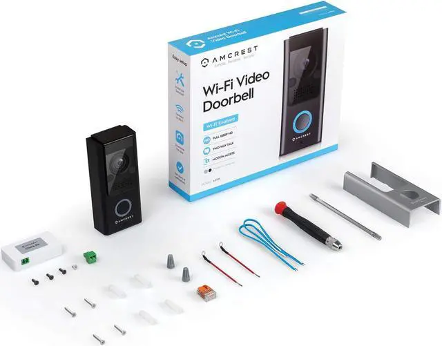 Alt view image 6 of 7 - Amcrest 1080P Video Doorbell Camera Pro, Outdoor Smart Home 2.4GHz WiFi Doorbell Camera (Wired Power), MicroSD Card, PIR Motion Detect, RTSP, IP55 Weatherproof, 140º Wide-Angle (Refurbished) REP-AD110
