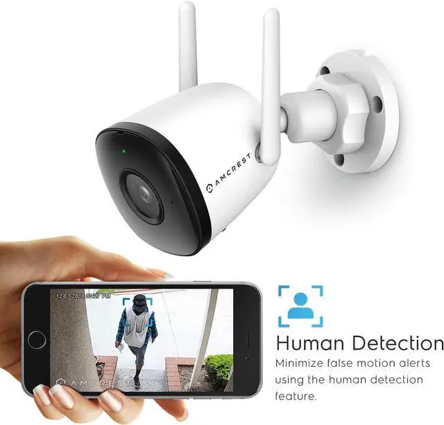 Alt view image 5 of 7 - Amcrest 1080P WiFi Camera Outdoor, Smart Home 2MP Bullet IP Security Camera Outdoor Wireless, 98ft Nightvision, 256GB MicroSD Storage (Sold Separately), ASH22-W (Wired Power) (Refurbished)