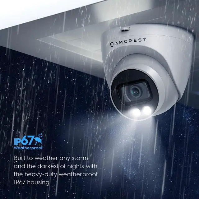 Alt view image 7 of 7 - Amcrest Night Color AI Turret IP PoE Camera w/ 98ft Full Color Nightvision, Security IP Camera Outdoor, Built-in Microphone, Human & Vehicle Detection, 98° FOV, 5MP@20fps IP5M-T1273EW-AI (Refurbished)