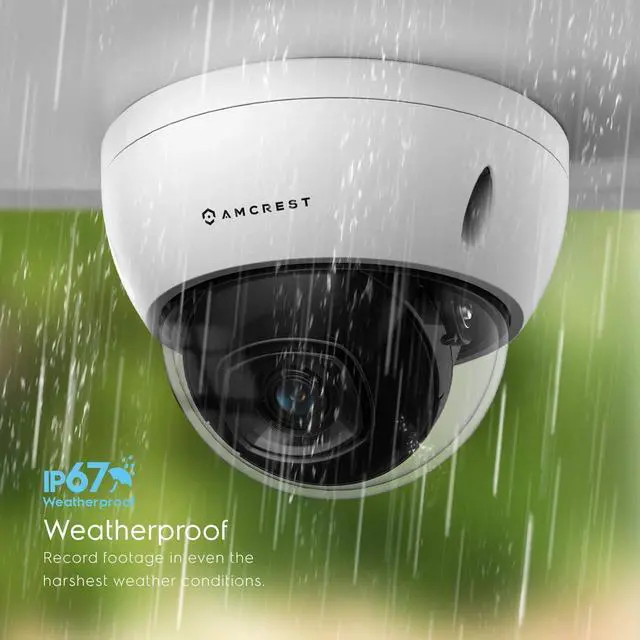 Alt view image 6 of 6 - Amcrest UltraHD 4K (8MP) AI Outdoor Security POE IP Camera, 3840x2160, 4K @30fps, Face Detection, Human & Vehicle Detection, IK10 Vandal Resistant Dome, White (IP8M-2693EW-AI) (Refurbished)