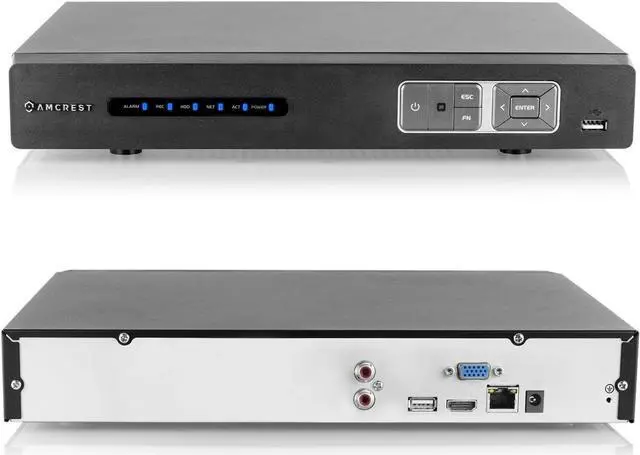 Alt view image 2 of 4 - Amcrest NV4108 (8CH 1080P/3MP/4MP/5MP) Network Video Recorder - Supports up to 8 x 2.1MP WiFi IP Cameras @30fps, Supports up to 4TB HDD (Not Included) (No Built-in WiFi) (Refurbished)