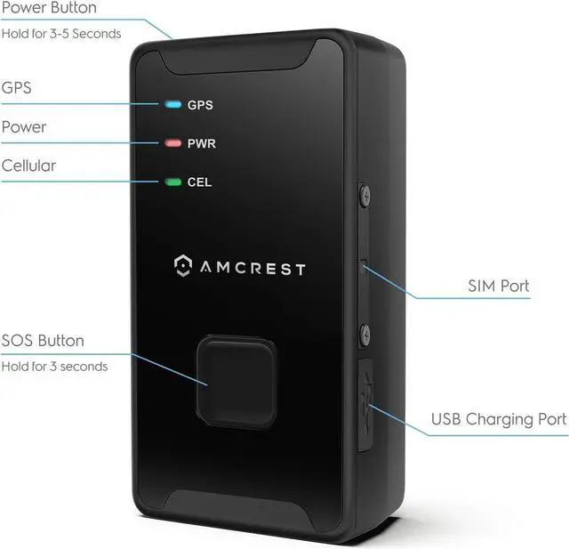 Alt view image 5 of 7 - Amcrest 4G LTE GPS Tracker - Portable Mini Hidden Real-Time GPS Tracking Device for Vehicles, Cars, Kids, Persons, Assets w/Geo-Fencing, 14 Day Battery (AM-GL300W-4G) (Refurbished)