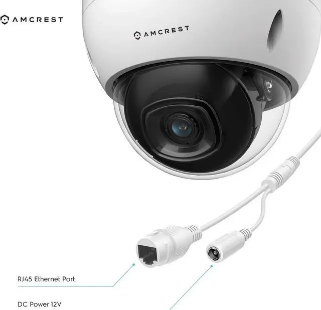 Alt view image 4 of 6 - Amcrest 2-Pack 5MP POE Camera, Outdoor Vandal Dome Security POE IP Camera, 5-Megapixel, 98ft NightVision, 2.8mm Lens, IP67, IK10 Resistance, MicroSD 256GB (Sold Separately) (IP5M-D1188EW-28MM)
