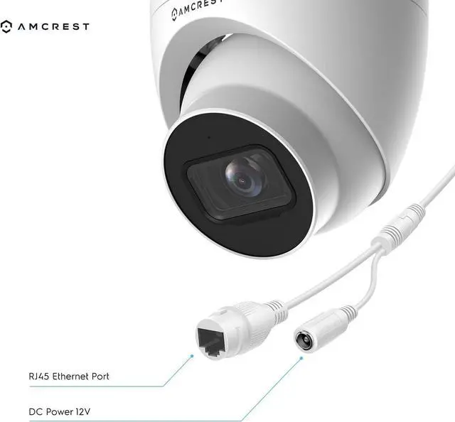 Alt view image 4 of 6 - Amcrest 2-Pack 5MP UltraHD Outdoor Security IP Turret PoE Camera with Mic/Audio, 5-Megapixel, 98ft NightVision, 2.8mm Lens, IP67 Weatherproof, MicroSD Recording (256GB), 2PACK-IP5M-T1179EW-28MM White