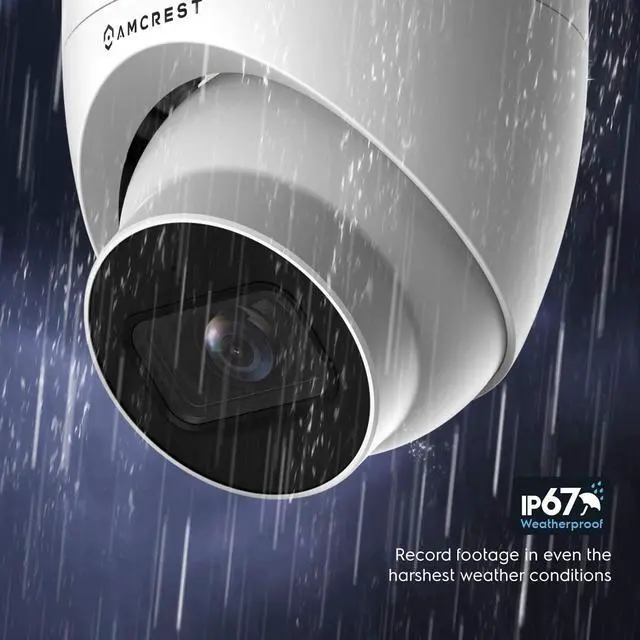 Alt view image 6 of 6 - Amcrest 2-Pack 5MP UltraHD Outdoor Security IP Turret PoE Camera with Mic/Audio, 5-Megapixel, 98ft NightVision, 2.8mm Lens, IP67 Weatherproof, MicroSD Recording (256GB), 2PACK-IP5M-T1179EW-28MM White