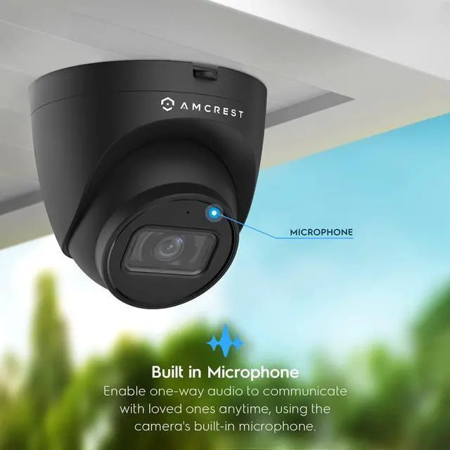 Alt view image 3 of 7 - Amcrest 2-Pack 5MP UltraHD Outdoor Security IP Turret PoE Camera with Mic/Audio, 5-Megapixel, 98ft NightVision, 2.8mm Lens, IP67 Weatherproof, MicroSD Recording (256GB), 2PACK-IP5M-T1179EB-28MM Black