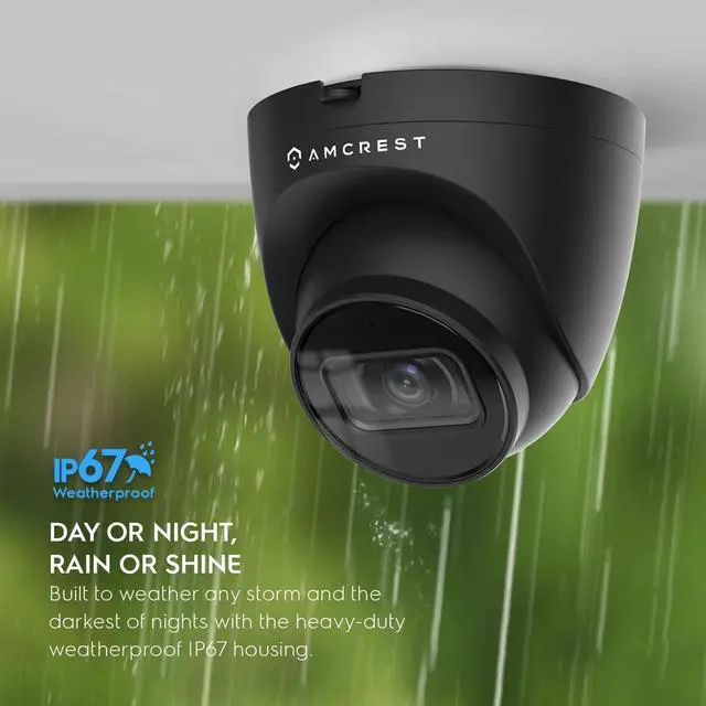 Alt view image 4 of 7 - Amcrest 2-Pack 5MP UltraHD Outdoor Security IP Turret PoE Camera with Mic/Audio, 5-Megapixel, 98ft NightVision, 2.8mm Lens, IP67 Weatherproof, MicroSD Recording (256GB), 2PACK-IP5M-T1179EB-28MM Black
