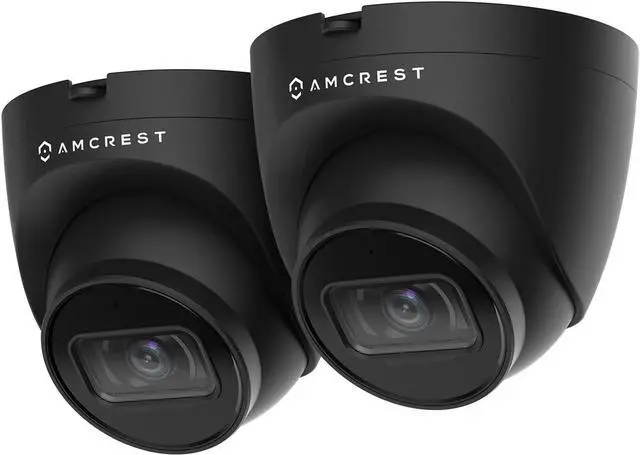 Main image of Amcrest 2-Pack 5MP UltraHD Outdoor Security IP Turret PoE Camera with Mic/Audio, 5-Megapixel, 98ft NightVision, 2.8mm Lens, IP67 Weatherproof, MicroSD Recording (256GB), 2PACK-IP5M-T1179EB-28MM Black