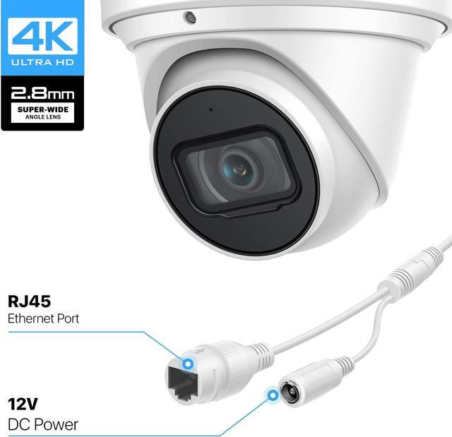 Alt view image 7 of 7 - Amcrest 4K Security Camera System with 4K 8 Channel PoE NVR (8) x 4K (8 Megapixel) Turret IP POE Cameras (3840x2160) Pre Installed 2TB Hard Drive NV4108E-IP8M-T2599EW8-2TB White