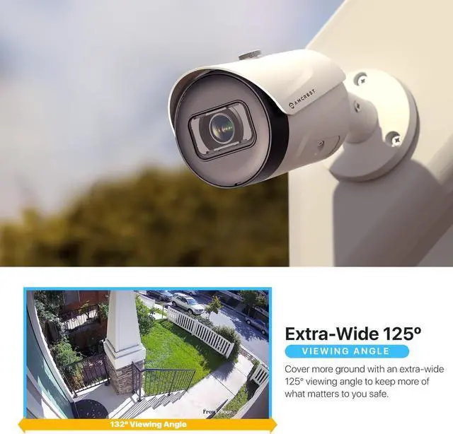 Alt view image 5 of 7 - Amcrest 4K (8MP) IP POE Camera, UltraHD Outdoor Bullet, 3840x2160, 98ft NightVision, 125° FOV, IP67, MicroSD (256GB), Human & Vehicle Detection, Tripwire & Intrusion, (IP8M-2496EW-AI-V3)
