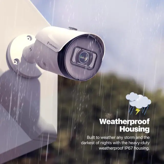 Alt view image 6 of 7 - Amcrest 4K (8MP) IP POE Camera, UltraHD Outdoor Bullet, 3840x2160, 98ft NightVision, 125° FOV, IP67, MicroSD (256GB), Human & Vehicle Detection, Tripwire & Intrusion, (IP8M-2496EW-AI-V3)