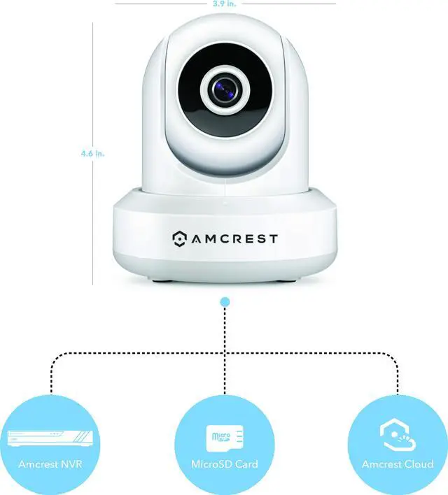 Alt view image 3 of 20 - Amcrest 1080P WiFi Security Camera 2MP (1920TVL) Indoor Pan/Tilt Wireless IP Camera, Home Video Surveillance System with IR Night Vision, Two-Way Talk for Pet, Nanny Cam Baby Monitor IP2M-841W (White)