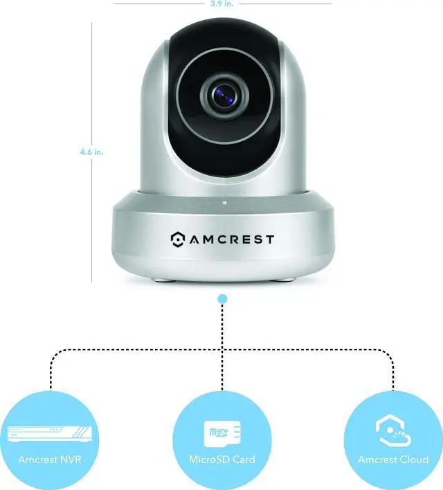 Alt view image 4 of 8 - Amcrest HDSeries 720P WiFi Wireless IP Security Surveillance Camera System IPM-721S (Silver), Works with Alexa