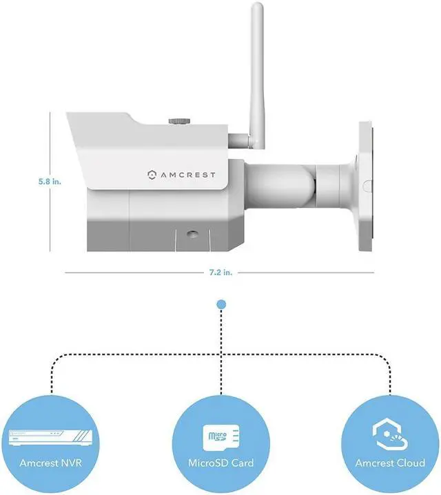 Alt view image 5 of 6 - Amcrest 4MP WiFi Wireless Outdoor Camera 2688 x 1520p Bullet Security IP Outdoor WiFi Camera, IP67 Waterproof, 118° Viewing Angle, MicroSD Recording, 98ft Night Vision, IP4M-1026W (White)
