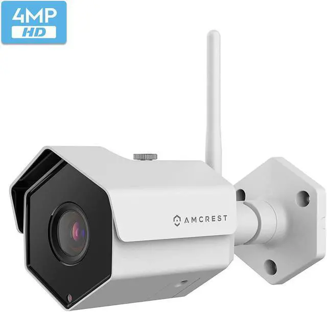 Main image of Amcrest 4MP WiFi Wireless Outdoor Camera 2688 x 1520p Bullet Security IP Outdoor WiFi Camera, IP67 Waterproof, 118° Viewing Angle, MicroSD Recording, 98ft Night Vision, IP4M-1026W (White)