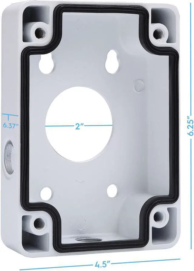 Alt view image 2 of 3 - Amcrest AMCPFA120 Water-Proof Junction Box, Compatible w/ IP2M-850EB, IP2M-853EW, IP2M-858W & IP4M-1053EW