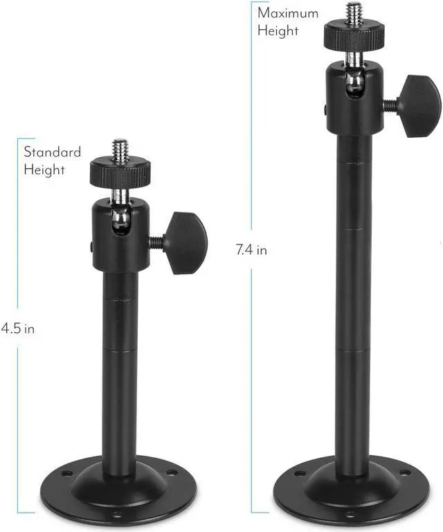 Alt view image 2 of 3 - Amcrest Premium Heavy-Duty Adjustable Mounting Bracket Black (UNIMBBLACK)