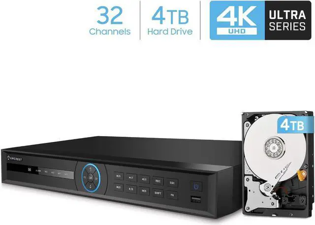 Main image of Amcrest 4K NV5232-4TB (32CH 1080P/3MP/4MP/5MP/6MP/4K/12MP) Network Video Recorder - Supports up to 32 x 4K IP Cameras, Pre-Installed 4TB Hard Drive (No PoE Ports Included)